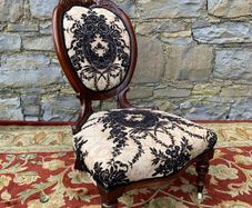 Antique Victorian Walnut bedroom Chair.