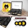 Record Player 3 Speed Bluetooth Portable Suitcase Vinyl Player with Built-in Speakers Turntable Enhanced Audio Sound Waxed Leather Vintage Black Image 2