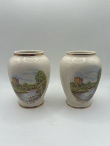 Arklow Pottery Blarney Castle Bud Vases