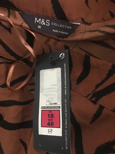 M&S Ladies brown mix summer top size 18 New with tags