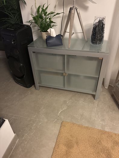 unit /sideboard metal and glass