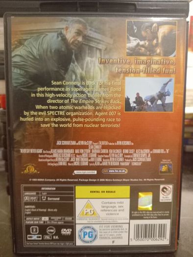 Never Say Never Again DVD Rare Unofficial James Bond Movie Sean Connery