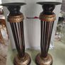 Vintage Pair of Elements Resin Pillar Candle HolderWITH COPPER FINSHE. Image 2