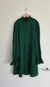 Small, Bnowt Mango (MNG) Floral High-Neck Mini Dress