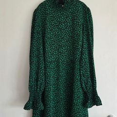 Small, Bnowt Mango (MNG) Floral High-Neck Mini Dress