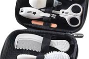 Baby Healthcare and Grooming Kit, 9X Essential Newborn Care Items for Home and Travel, Wipe-Clean and Waterproof Travel Case