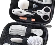 Baby Healthcare and Grooming Kit, 9X Essential Newborn Care Items for Home and Travel, Wipe-Clean and Waterproof Travel Case