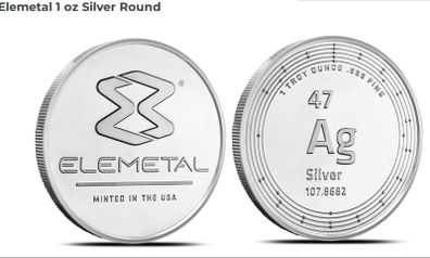 Elemental Ag 1 oz silver minted in USA