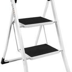 2-Step Steel Portable Folding Heavy Duty Ladder - Multi-Colour