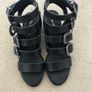 Miss Selfridge black sandals silver buckle size 4 Image 3