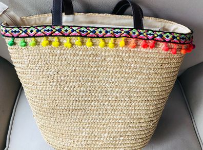 Straw summer holiday bag