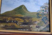 SMALL Irish Landscape Oil Painting ON BOARD.  Sugar Loaf Co.Wicklow Ireland