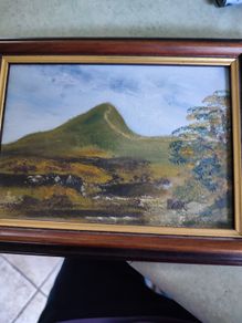 SMALL Irish Landscape Oil Painting ON BOARD.  Sugar Loaf Co.Wicklow Ireland
