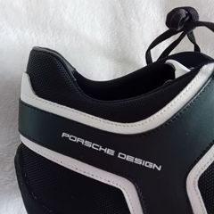 Mens Porsche Design Racer Mesh Leather Sneaker - Black White - UK 11.5 - RRP 340