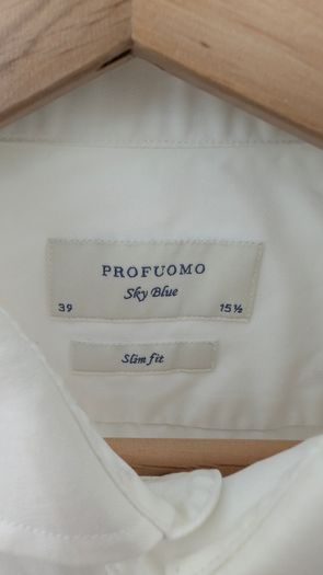 Profuomo (Sky Blue)- Slim Fit - White Formal Shirt - Double Cuff