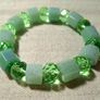 CLEARANCE Stunning green aventurine & crystal bracelet on elastic Image 2