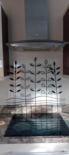 Flower wall decor-black metal
