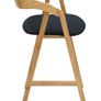 Nordic Oak Lounge Bar Stool with Upholstered Seat Image 4