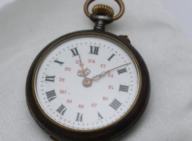 Vintage Gun Metal  Pocket Watch