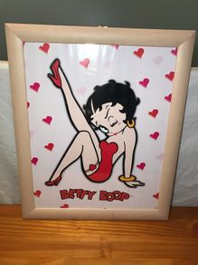 Betty Boop Framed Picture Poster with Hanging Bracket