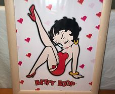 Betty Boop Framed Picture Poster with Hanging Bracket