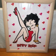 Betty Boop Framed Picture Poster with Hanging Bracket