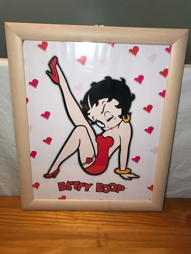 Betty Boop Framed Picture Poster with Hanging Bracket