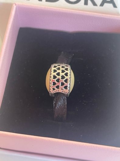 Pandora Two Tone Precious Heart Charm with 14k Gold Hearts