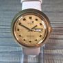 vintage 1970s Cronel "Disco Volante" mechanical watch UFO sunburst gold dial Image 3