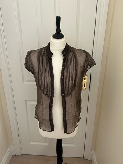 Brown 100% silk blouse by Jigsaw