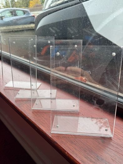 Set of 4 a6 acrylic display standing table set menu advertising