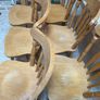 6 x Very Solid Heavy Wooden Kitchen Dining Chairs - Can Deliver Image 2