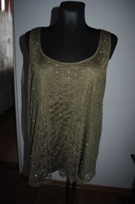 Papaya weekend khaki sequin top size UK18/20 EU46/48 Postage included