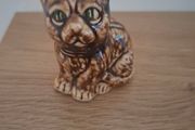 Vintage Staffordshire Treacle Glaze Pottery Brown Cat Figure Ornament