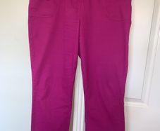 Cotton traders fuchsia trousers with elasticated waist (14)