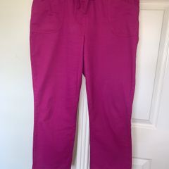 Cotton traders fuchsia trousers with elasticated waist (14)