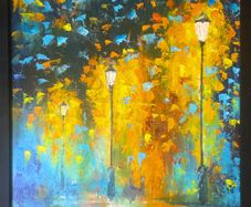 Robert Popczyk "Autumn alley"  Framed