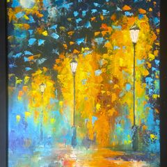 Robert Popczyk "Autumn alley"  Framed