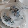 Beautiful Vintage Clare Bone China 14 Piece Teaset for Four in a Beautiful Blue Floral Pattern, Pattern Number 3045 Image 5