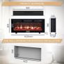 Wilton 40"/102cm Electric Fireplace, Wall Mounted, Recessed, 9 Colour Flame Effect, Media Wall Compatible, 900W - 1800W Heater, Remote Control Image 6