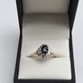 Vintage 9ct Yellow Gold Sapphire & Diamond Cluster Ring Image 2
