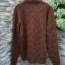 Paul Costelloe Living Tan High Collar Cable Knit Jumper Size Large Image 4