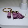 Boho Style. Triple Leather Tassels Keychain Image 7