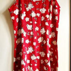 Red floral strappy dress