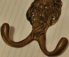Lion Head Hooks Hangers Antique Brass