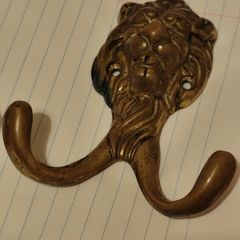 Lion Head Hooks Hangers Antique Brass