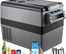 Portable Small Car Freezer 45L Mini Car Freezer Refrigerator 45W Car Fridge Cooler 12V Fridge Freezer AC/DC Portable Freezer Portable Vehicle Car Fridge For Home and Outdoor Use