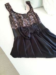 Lipsy Black and Pink Dress - Size 6