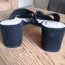 Black Suede Open Toe Slip on Mules Image 4