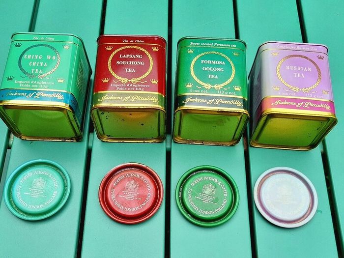 Vintage tea caddies (4) Jacksons of Picadilly